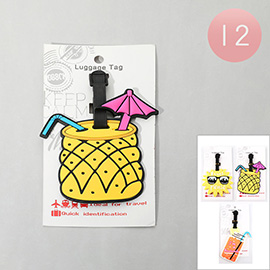 12PCS - Summer Theme Sun Drink Luggage Bag Tags