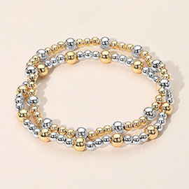 SECRET BOX_2PCS Bubble Beaded Stretch Multi Layered Bracelets
