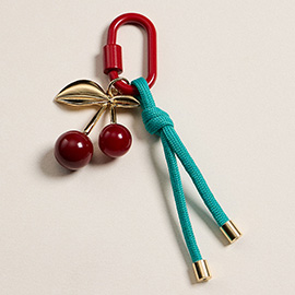 Carabiner Rope Cherry Charm Keychain / Bag Charm