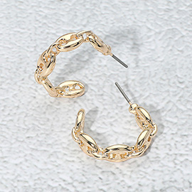 Metal Mariner Link Hoop Earrings
