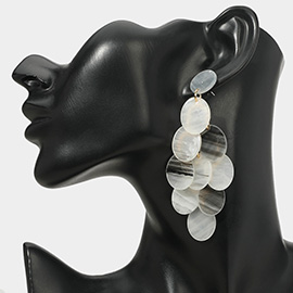Oversized Transparent Colored Resin Disc Layered Chandelier Earrings