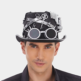 Goggles Hardware Gears Embellished Steampunk Top Halloween Costume Hat