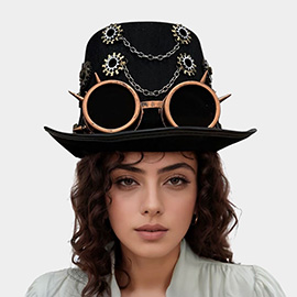 Goggles Hardware Chain Gear Accent Spiked Steampunk Halloween Costume Hat