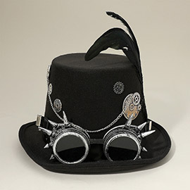 Spiked Goggle Hardware Gear Accent Steampunk Halloween Costume Hat