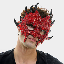 Spiked Rhinestone Devil Halloween Party Mask