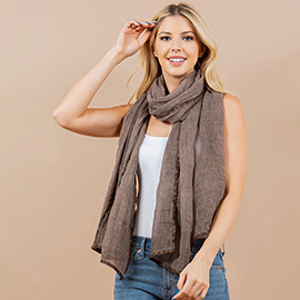 Lightweight Crinkle Textured Sheer Scarf / Open Front Kimono Poncho Wrap