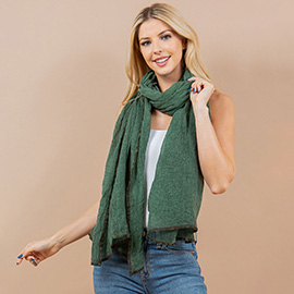 Lightweight Crinkle Textured Sheer Scarf / Open Front Kimono Poncho Wrap