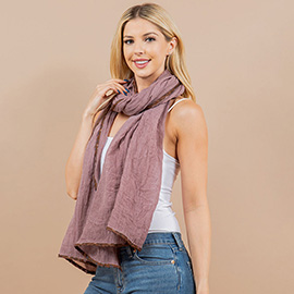 Lightweight Crinkle Textured Sheer Scarf / Open Front Kimono Poncho Wrap
