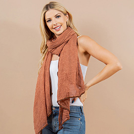 Lightweight Crinkle Textured Sheer Scarf / Open Front Kimono Poncho Wrap