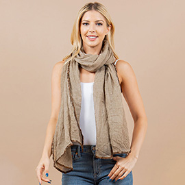 Lightweight Crinkle Textured Sheer Scarf / Open Front Kimono Poncho Wrap