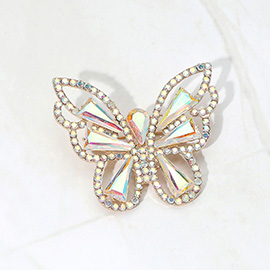 Stone Cluster Butterfly Pin Brooch