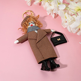 Trench Coat Fashion Doll Keychain / Bag Charm