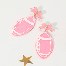Resin Football Dangle Earrings