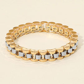Bold Metal Link Chain Stretch Bracelet