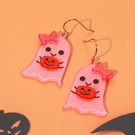 Resin Cute Halloween Ghost Dangle Earrings