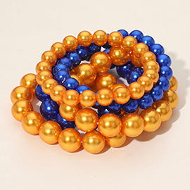 5PCS - Pearl Multi Layered Stretch Bracelets