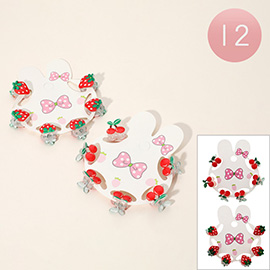12 SET OF 6 - Fruit Mini Hair Claw Clip Set