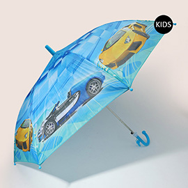 Kids Sports Car Printed Umbrella
