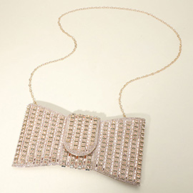 Bling Studded Bow Shaped Clutch Bag / Crossbody Bag