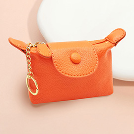 Solid Compact Keychain Mini Wallet Pouch Bag