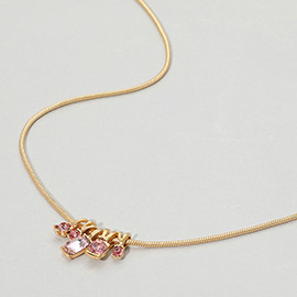 Sparkling Charm Beaded Skinny Snake Chain Necklace