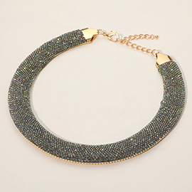 Rhinestone Paved Chunky Chain Necklace