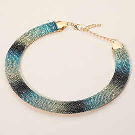 Rhinestone Paved Chunky Chain Necklace