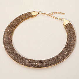 Rhinestone Paved Chunky Chain Necklace