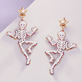 Star Resin Dancing Skeleton Drop Dangle Earrings