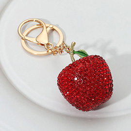 Bling Studded Apple Keychain / Bag Charm