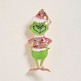 Christmas Green Monster Pin Brooch