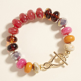 Ombre Chunky Multi Beads Stretch Bracelet