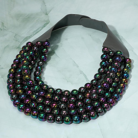 Multistrand Beaded Statement Magnetic Necklace