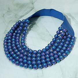 Multistrand Beaded Statement Magnetic Necklace