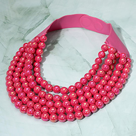 Multistrand Beaded Statement Magnetic Necklace