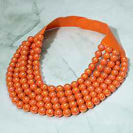 Multistrand Beaded Statement Magnetic Necklace