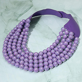 Multistrand Beaded Statement Magnetic Necklace