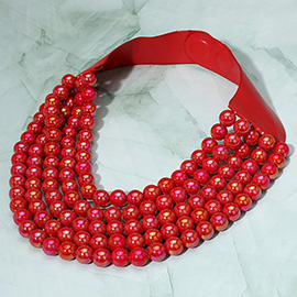 Multistrand Beaded Statement Magnetic Necklace