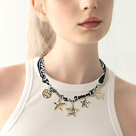 Star Charm Station Bandana Fabric Necklace