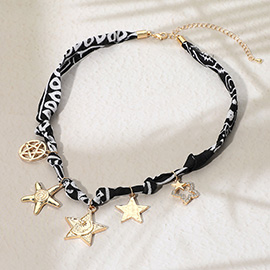 Star Charm Station Bandana Fabric Necklace