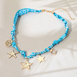 Star Charm Station Bandana Fabric Necklace