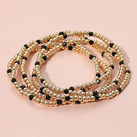 5PCS - Skinny Beaded Stretch Multi Layered Bracelets