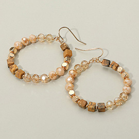 Faceted Beaded Ring Dangle Earrings