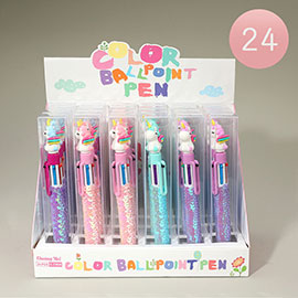 24PCS - Unicorn Sequin Color Ballpoint Pens