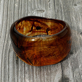 Wide Marbled Swirl Celluloid Acetate Bangle Bracelet