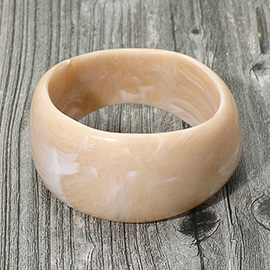 Wide Marbled Swirl Celluloid Acetate Bangle Bracelet