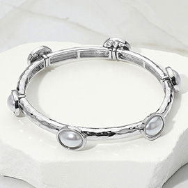 Oval Stone Cluster Pointed Stretch Bracelet