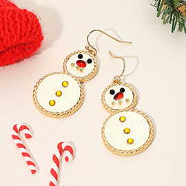 Holiday Snowman Dangle Earrings