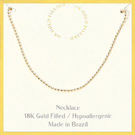 18K Gold Filled Hypoallergenic Beaded Chain Necklace