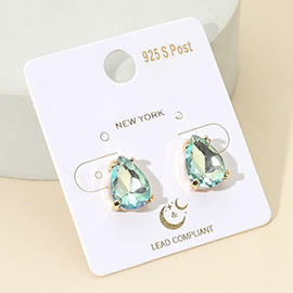 Teardrop Gemstone Cluster Stud Earrings